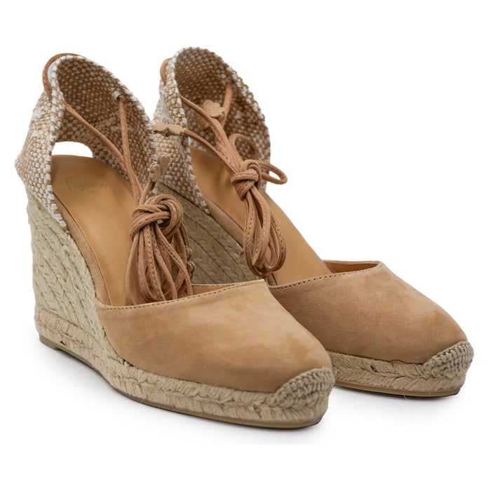 Sandali Castañer Donna Carina Espadrillas Pelle Scamosciata Beige