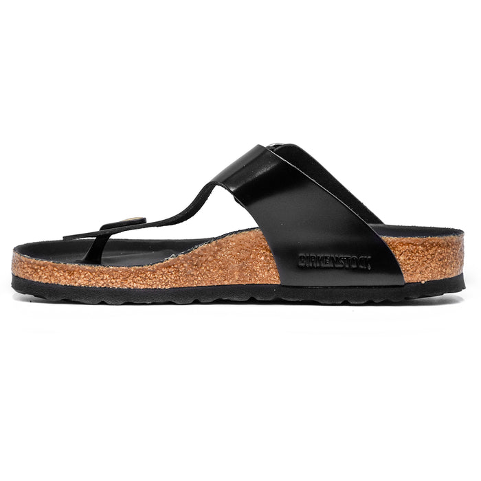 Sandali Birkenstock Infradito Gizeh Finitura Laccata Nero Donna