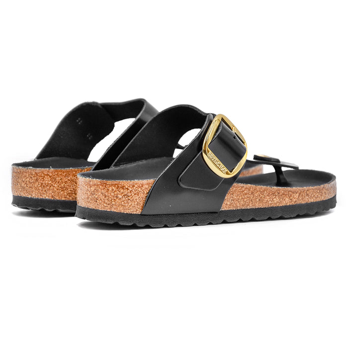 Sandali Birkenstock Infradito Gizeh Finitura Laccata Nero Donna