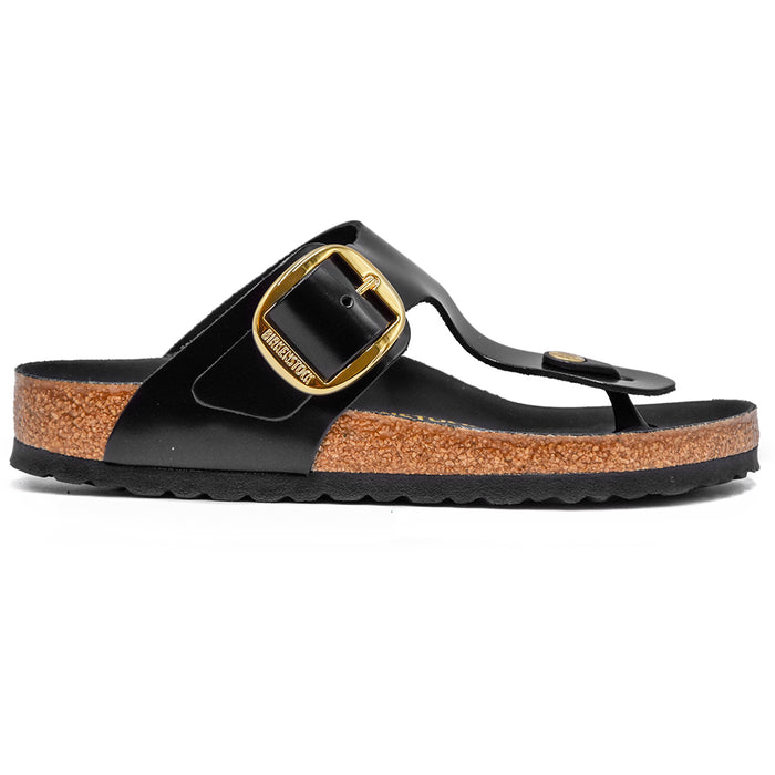 Sandali Birkenstock Infradito Gizeh Finitura Laccata Nero Donna