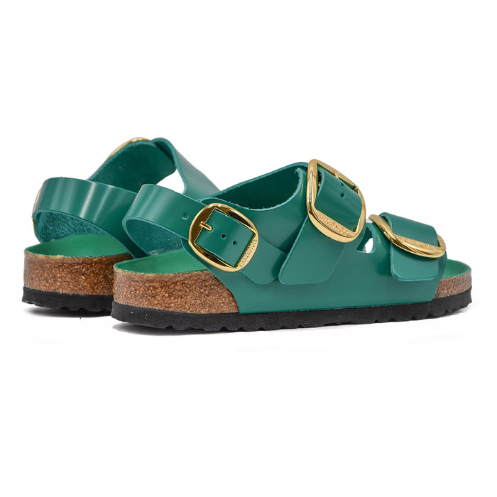 Birkenstock Milano Big Buckle Sandali Verde Donna Plantare Piumato