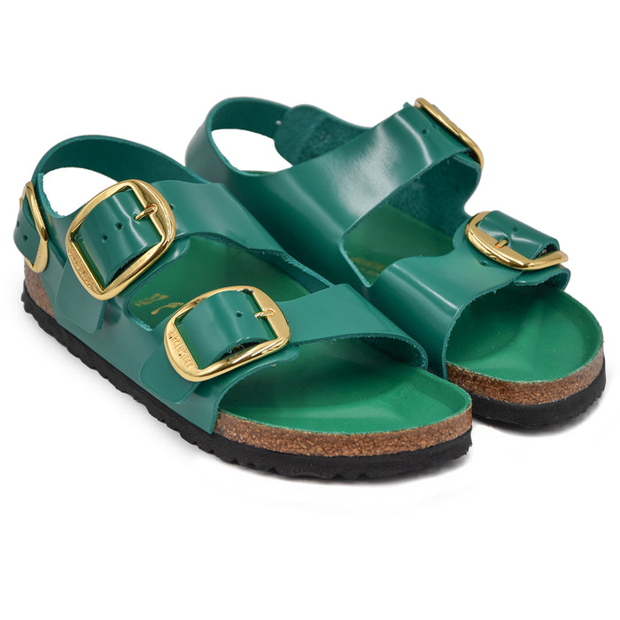 Birkenstock Milano Big Buckle Sandali Verde Donna Plantare Piumato