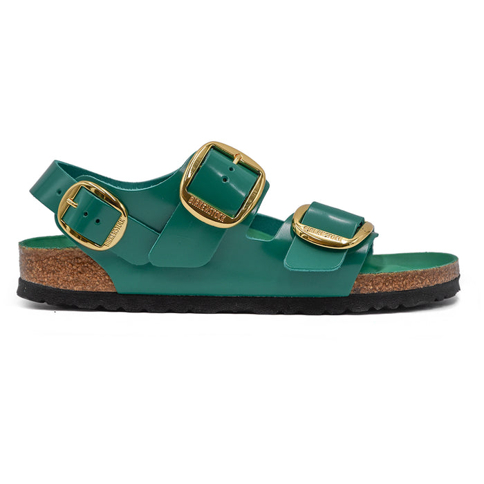 Birkenstock Milano Big Buckle Sandali Verde Donna Plantare Piumato