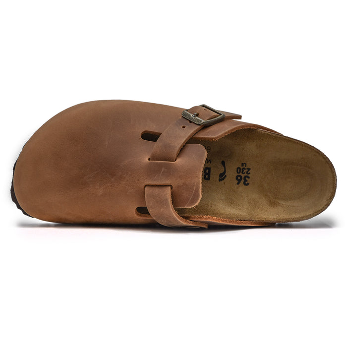 Birkenstock Boston Sabot Cognac Dalla Tomaia Senza Cuciture Donna