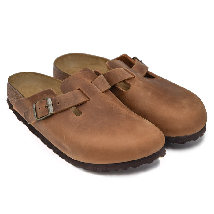 Birkenstock Boston Sabot Cognac Dalla Tomaia Senza Cuciture Donna