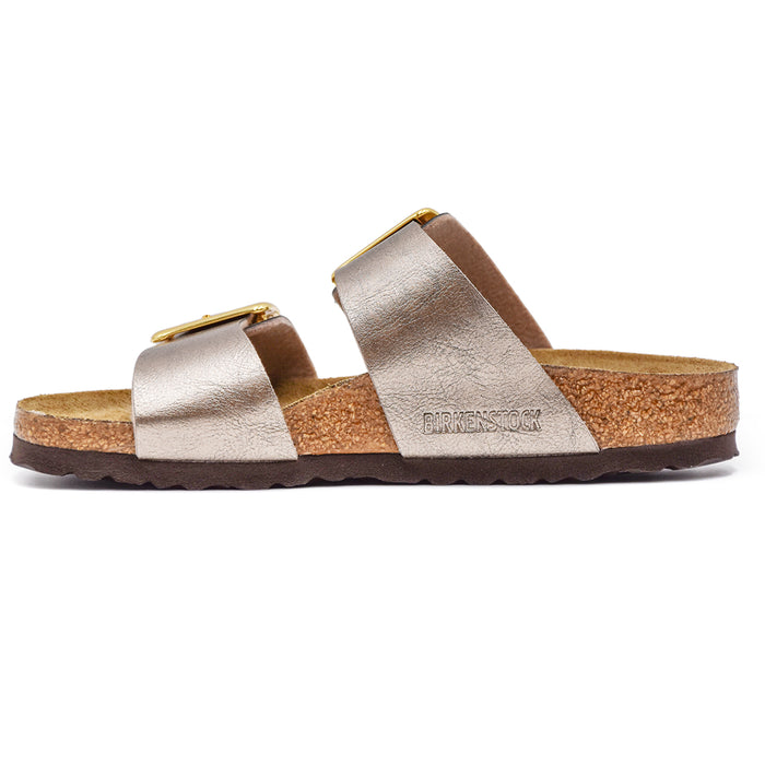 Sandali Donna Birkentsock Sydney Taupe Con Ardiglioni Oro
