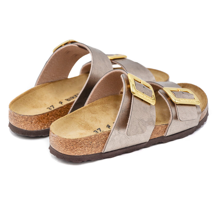 Sandali Donna Birkentsock Sydney Taupe Con Ardiglioni Oro
