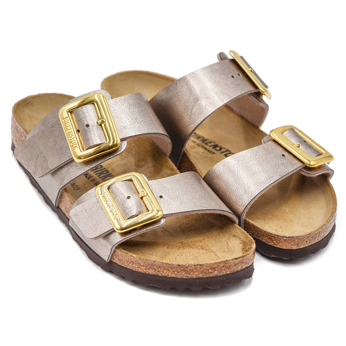 Sandali Donna Birkentsock Sydney Taupe Con Ardiglioni Oro