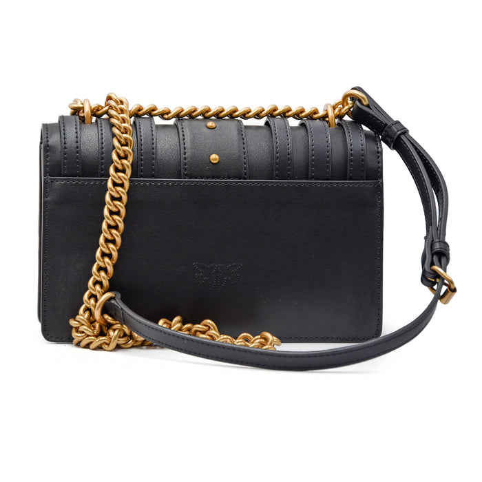 Borsa Donna Pinko Love One Mini Light Nero Abbellimenti Frontali