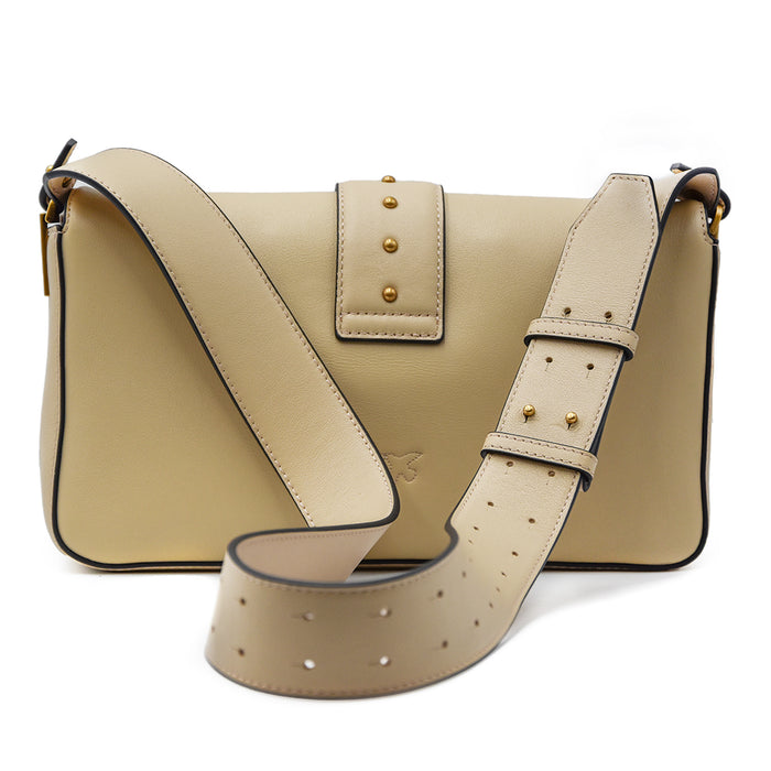 Borsa Donna Pinko Love Bag Slouchy Con Tracolla Beige Iconico