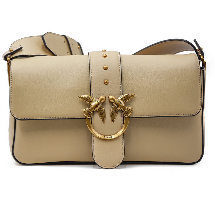 Borsa Donna Pinko Love Bag Slouchy Con Tracolla Beige Iconico