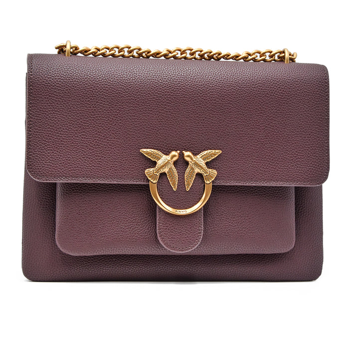 Borsa Donna Pinko LOVE ONE SOFT Burgundy Elegante E Raffinato