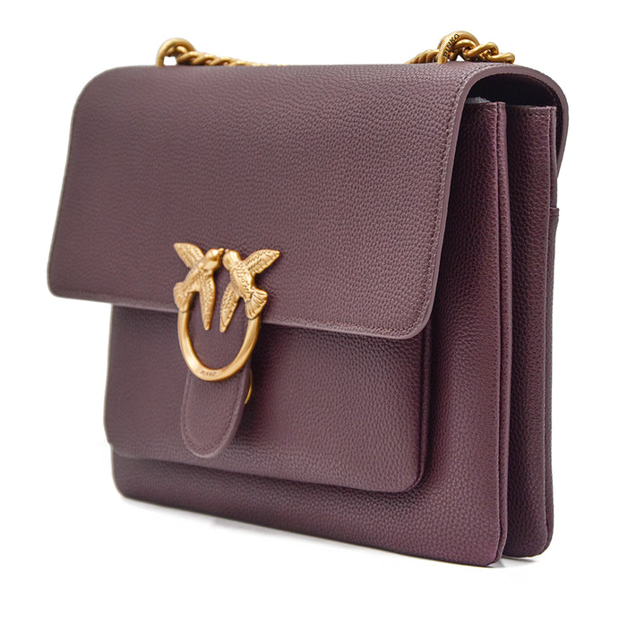 Borsa Donna Pinko LOVE ONE SOFT Burgundy Elegante E Raffinato