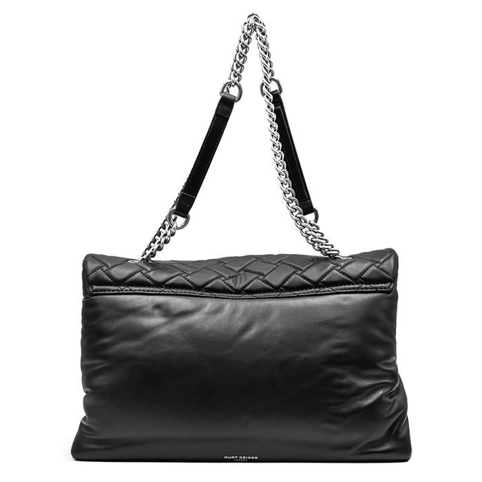 Kurt Geiger Borsa XXL Kensington Nero Tre File Motivo Intrecciato