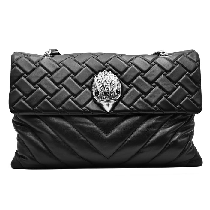 Kurt Geiger Borsa XXL Kensington Nero Tre File Motivo Intrecciato