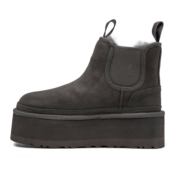 Ugg Neumel Platform Stivaletti Grigio Donna Con Doppio Godet