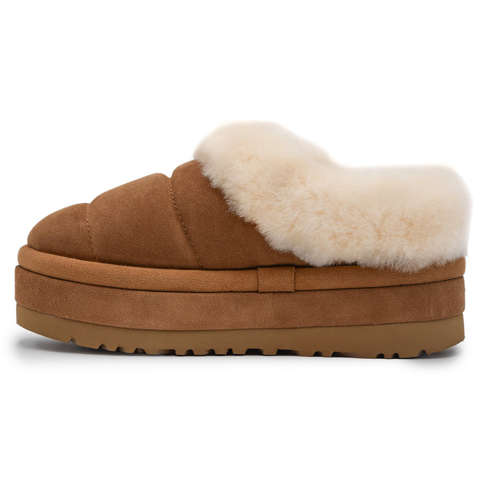 Sabot Ugg Donna Tazzlita Tabacco Con Soffice Collarino A Vista