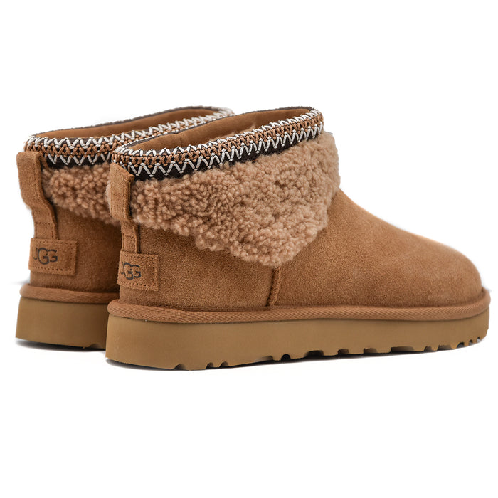 Ugg Maxi Curly Ultra Mini Donna Stivaletti Tabacco E UGGbraid