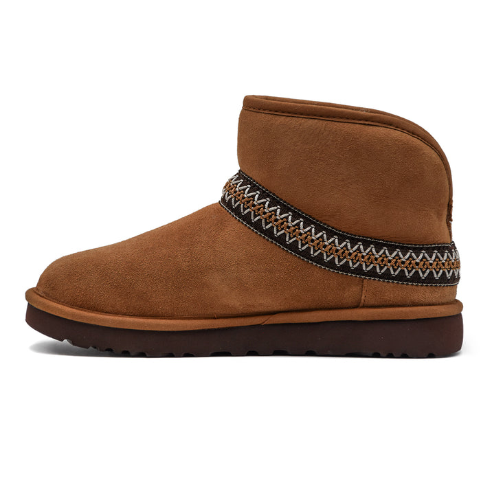 Ugg Chestnut Mini Crescent Stivaletti Gambale Curvo Si Ripiega