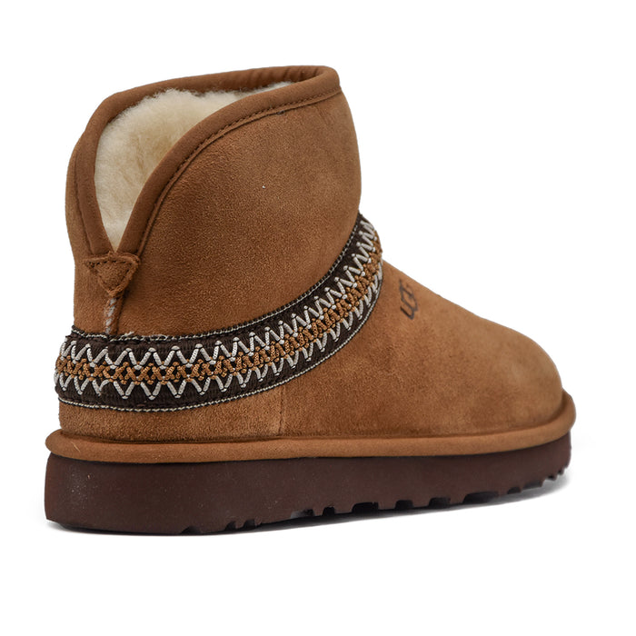 Ugg Chestnut Mini Crescent Stivaletti Gambale Curvo Si Ripiega