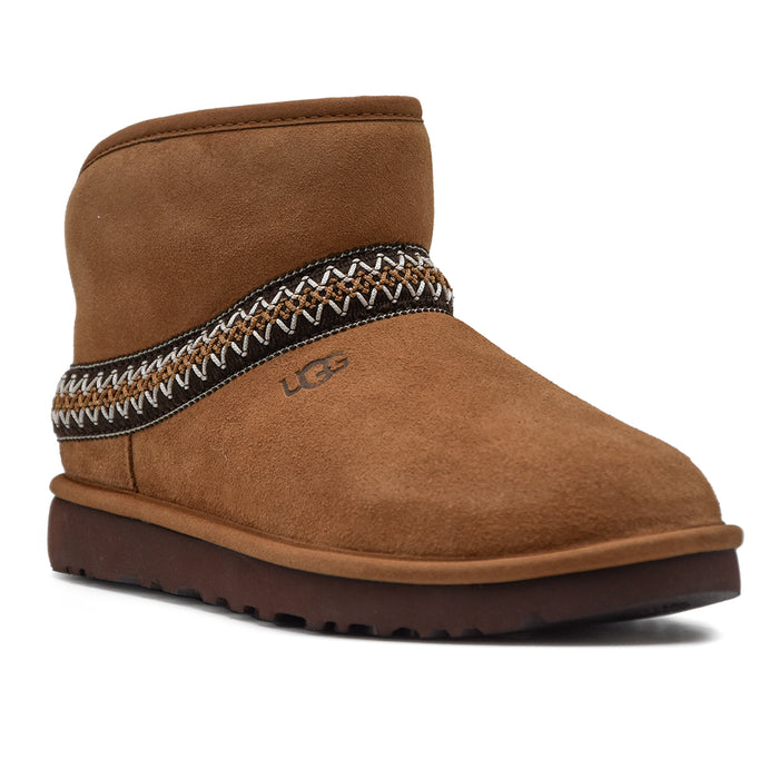 Ugg Chestnut Mini Crescent Stivaletti Gambale Curvo Si Ripiega