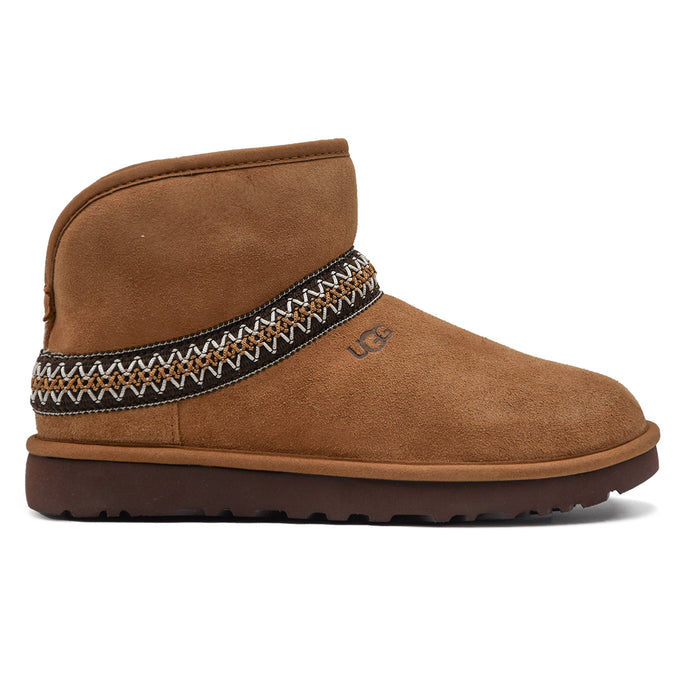 Ugg Chestnut Mini Crescent Stivaletti Gambale Curvo Si Ripiega