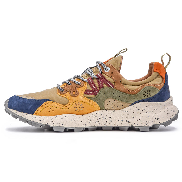 Sneakers Flower Mountain Blu Beige Costruzione Overlapping Uomo