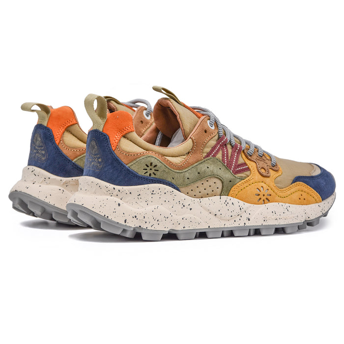 Sneakers Flower Mountain Blu Beige Costruzione Overlapping Uomo