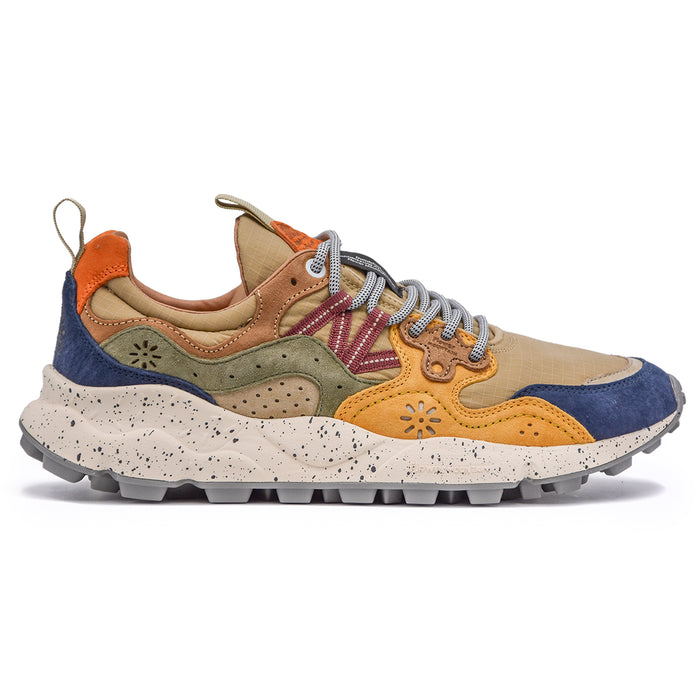 Sneakers Flower Mountain Blu Beige Costruzione Overlapping Uomo