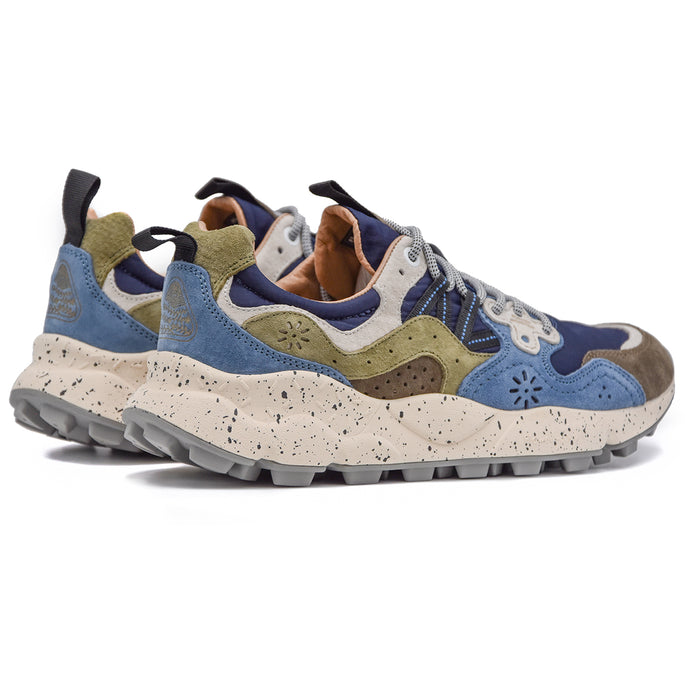 Flower Mountain Sneakers Uomo Blu Occhiello Sagomato Floreale