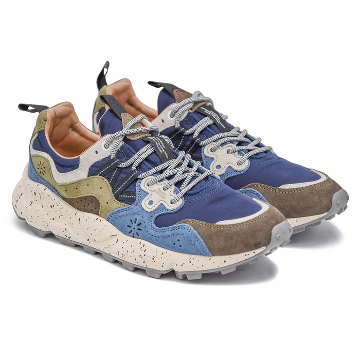 Flower Mountain Sneakers Uomo Blu Occhiello Sagomato Floreale