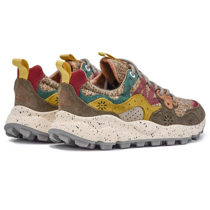 Flower Mountain Donna Sneakers Marrone Woolen Knit Nella Tomaia