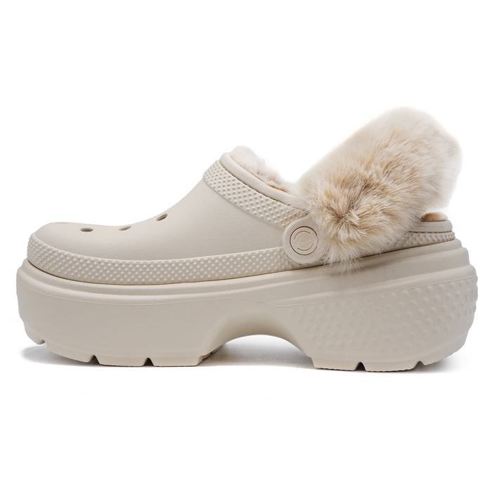 Sabot Crocs Dotate Di Imbottitura Calda Stucco Donna Linea Stomp