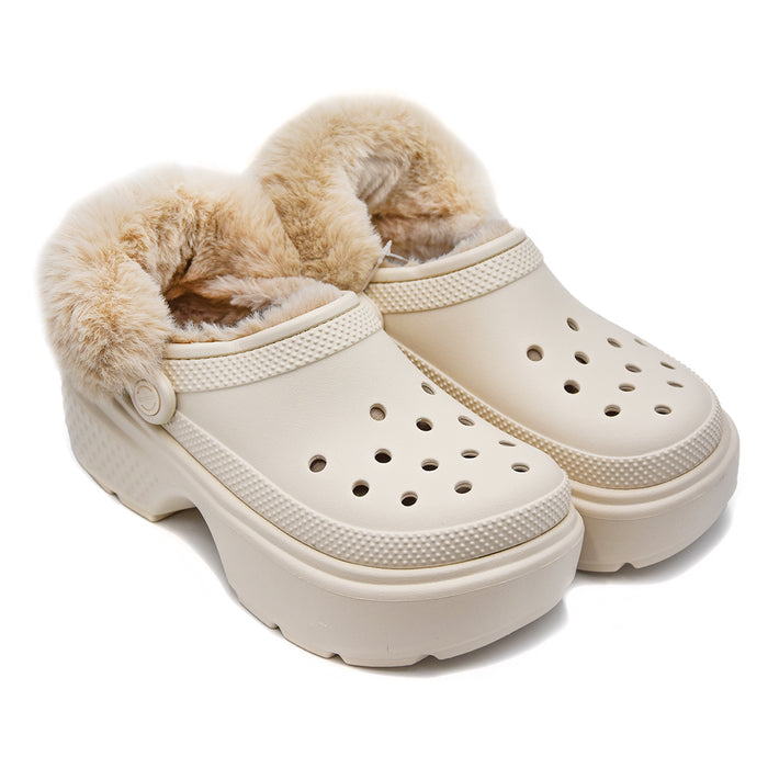 Sabot Crocs Dotate Di Imbottitura Calda Stucco Donna Linea Stomp