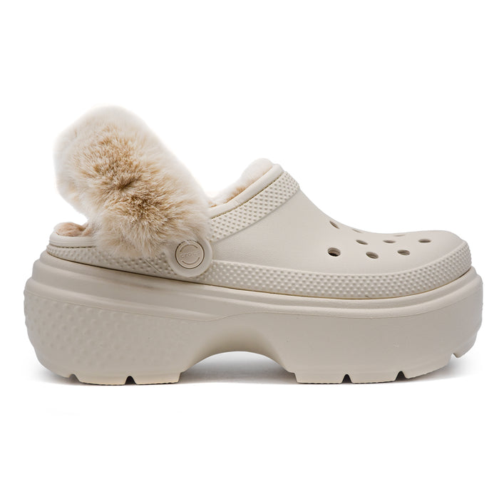 Sabot Crocs Dotate Di Imbottitura Calda Stucco Donna Linea Stomp