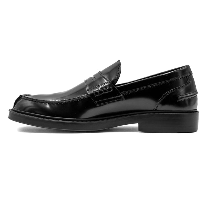 Men's Black Moccasins With Light Rubber Sole Riccardo P.