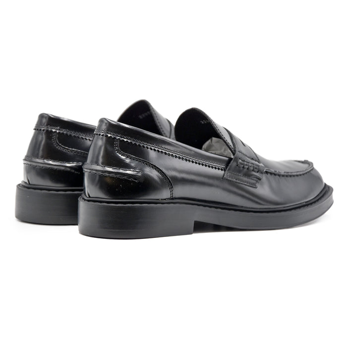 Men's Black Moccasins With Light Rubber Sole Riccardo P.