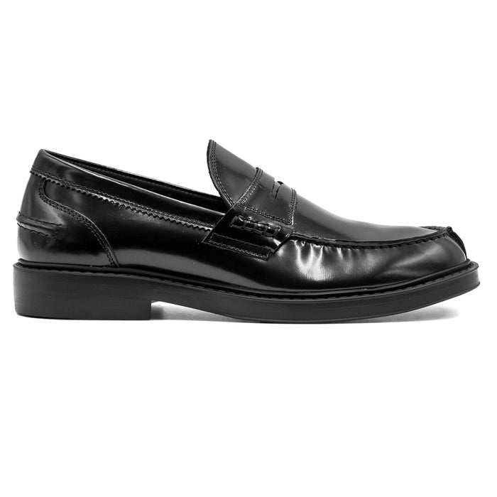 Men's Black Moccasins With Light Rubber Sole Riccardo P.