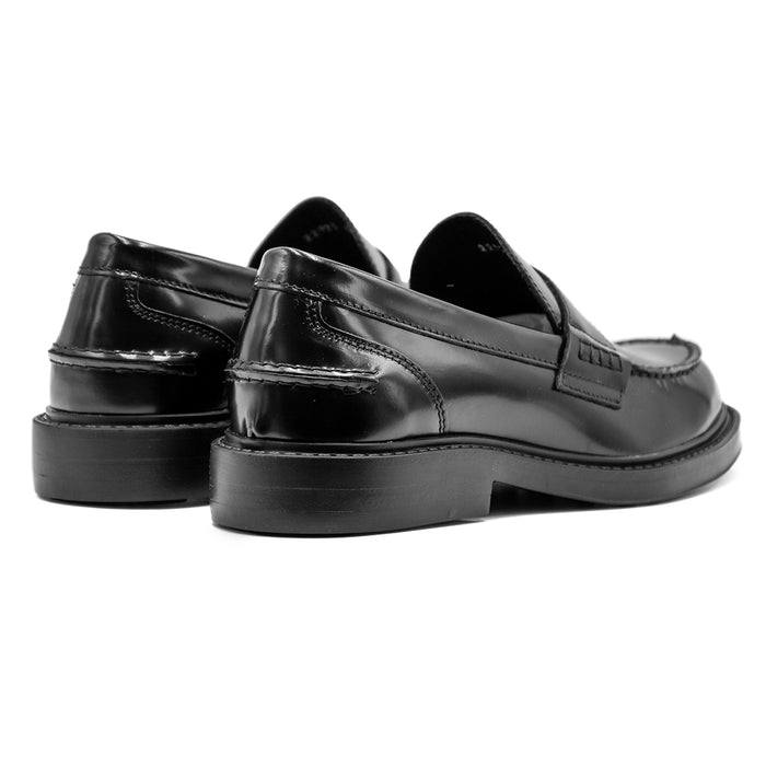 Women's College Loafers Black Lightweight Rubber Sole Riccardo P.