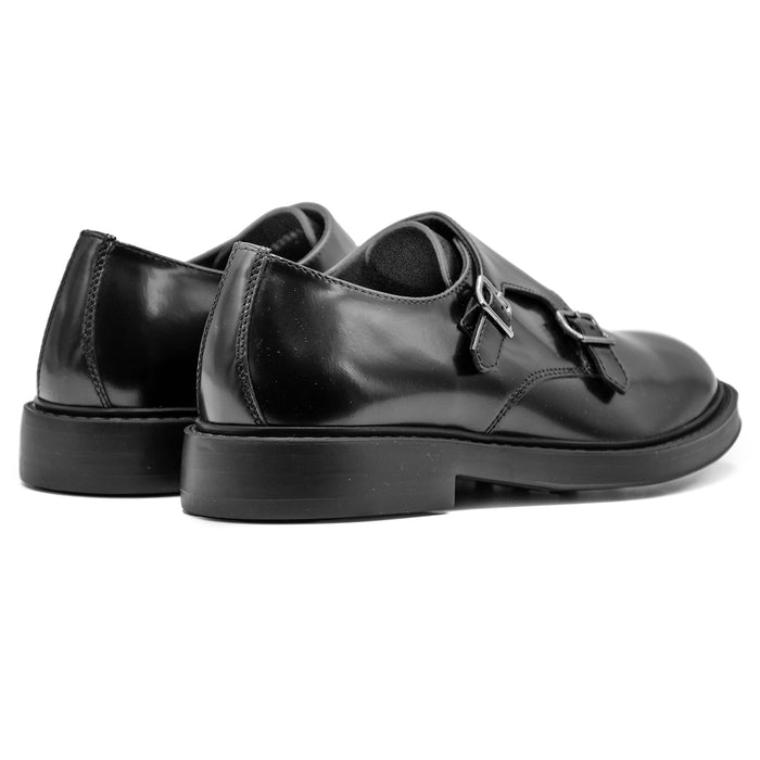 Monk Strap Uomo Nero Carattere Deciso Doppia Fibbia Riccardo P.