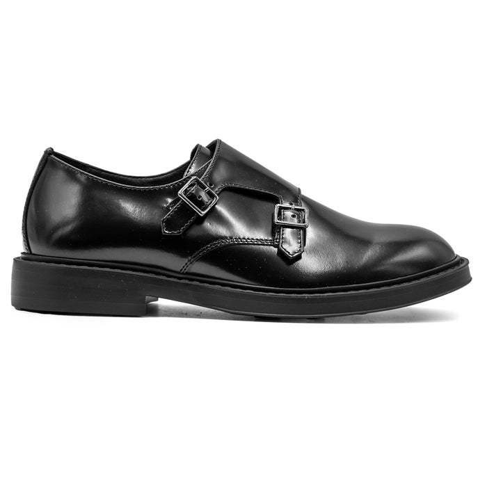 Monk Strap Men Black Character Decisive Double Buckle Riccardo P.