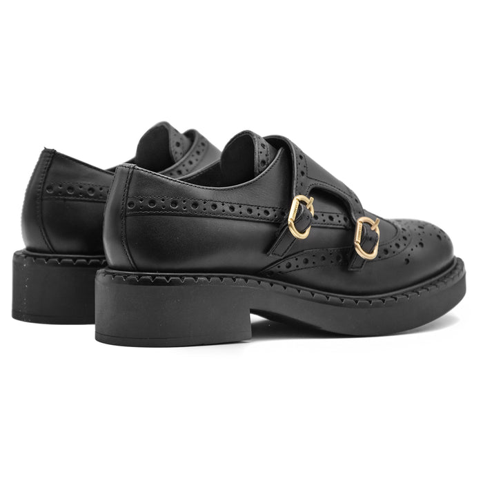 Twinset Monk Strap Oxford Nero Con Dettaglio Traforato Donna