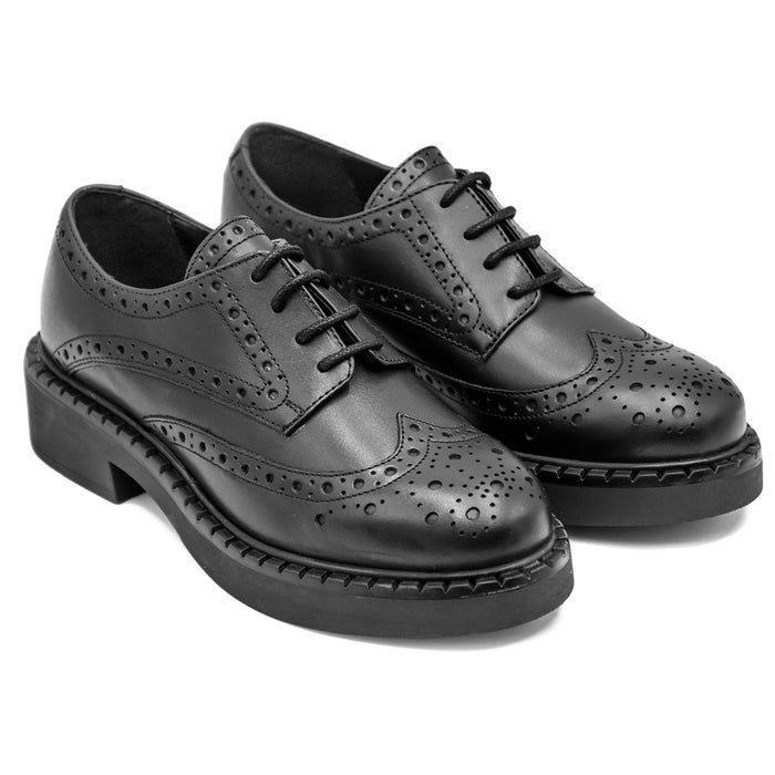 Stringate Donna Twinset Modello Oxford Linee Arrotondate Nero