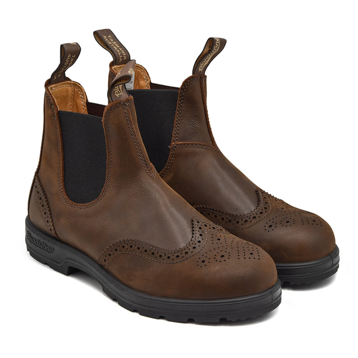 Blundstone Beatles Uomo Marrone Motivo Brogue Tocco Sofisticato