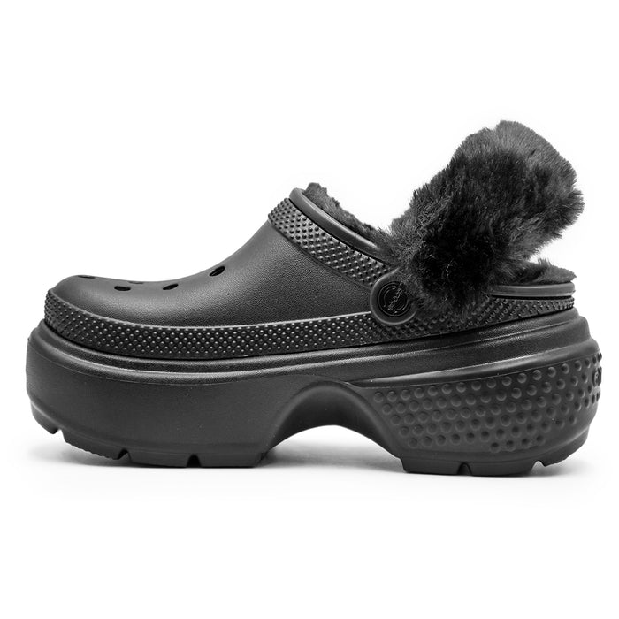 Crocs Nero Stomp Lined Clog Donna Suola Con Design Capocorda