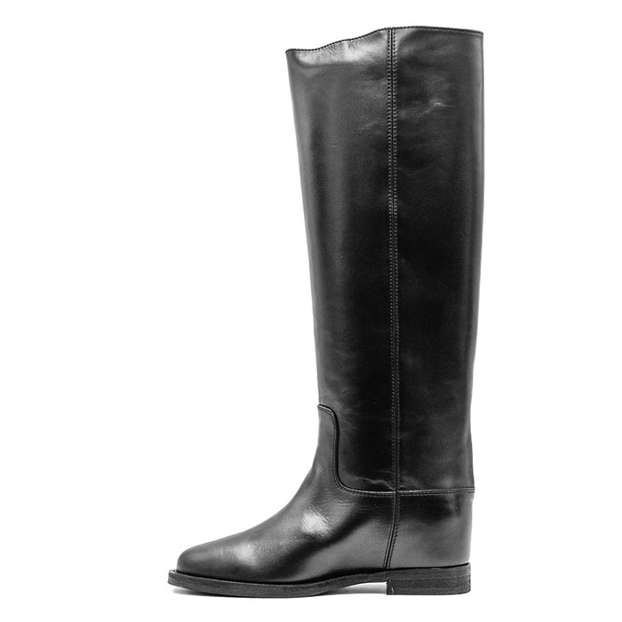 Black Boots Via Roma 15 Best Seller Logo Silver Variant Women