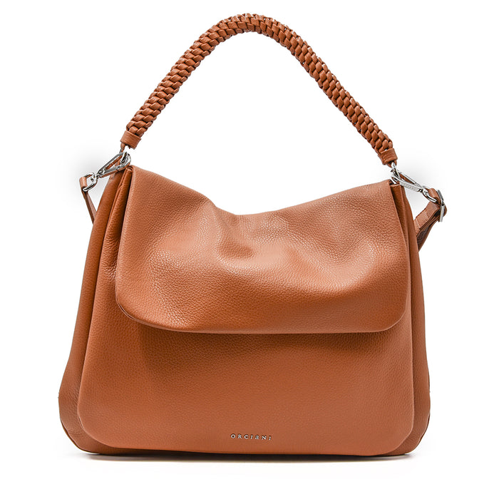 Borsa Orciani Diana Sense Scooby Large Pelle Martellata Cuoio