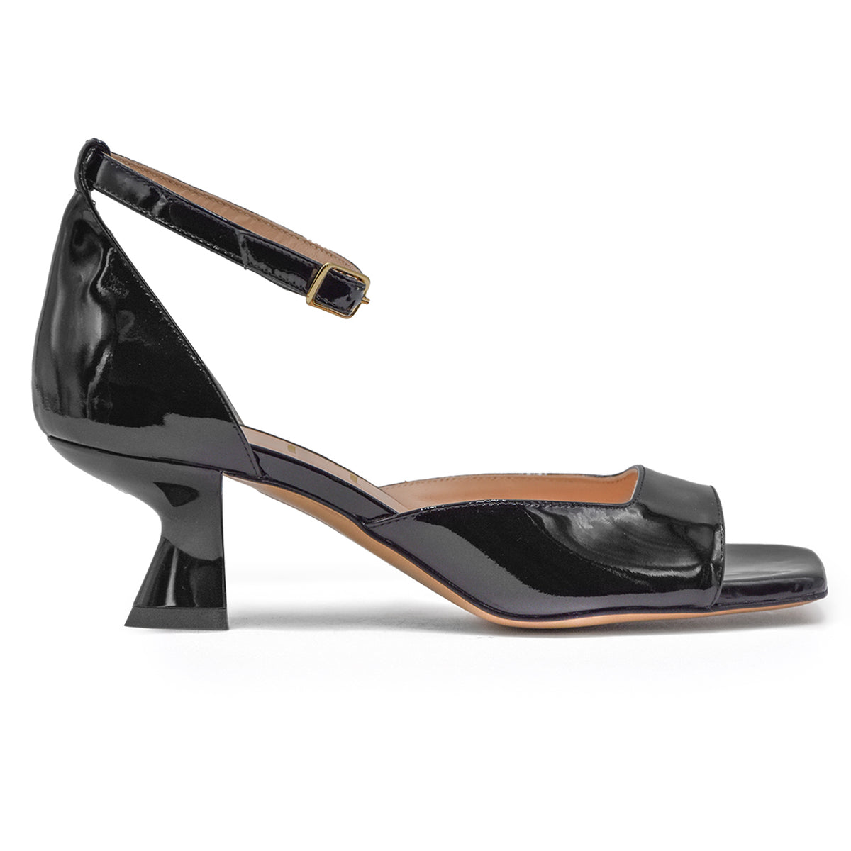 Sandali Open Toe Matteo Pitti Nero Comodo Tacco A Gattino Donna Sabot Arezzo