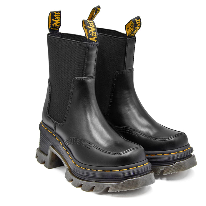 Dr. Martens Donna Stivaletti Corran Nero Nuovo Motivo Scanalato