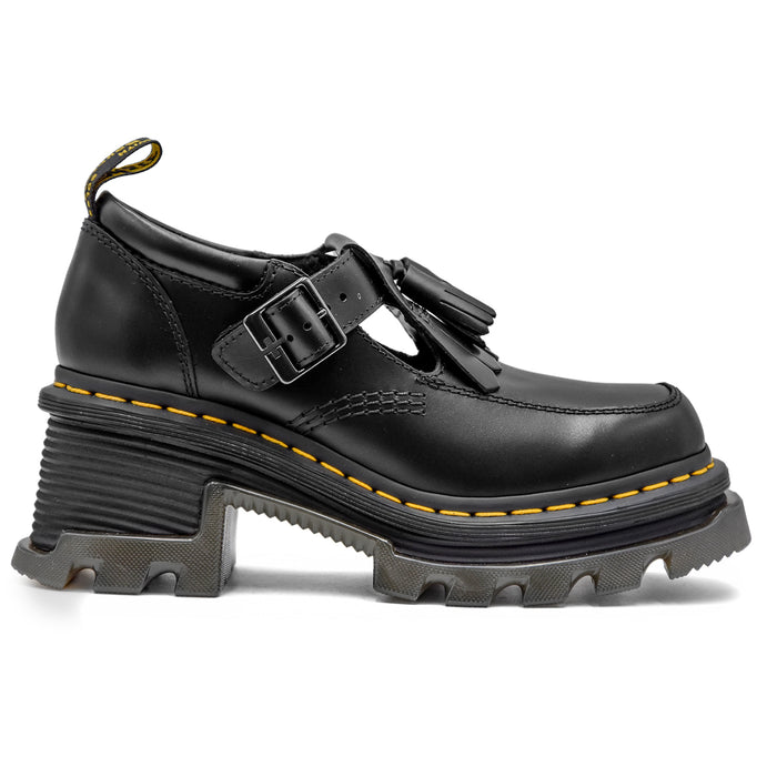 Dr. Martens Mary Jane Corran In Pelle Liscia Cerata Nero Donna